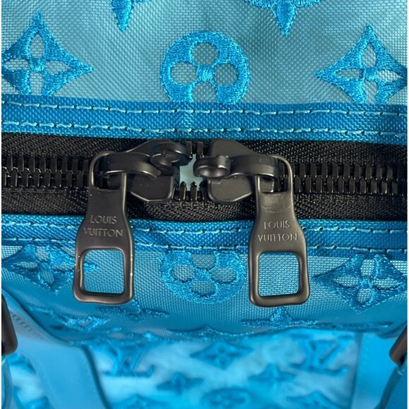 LOUIS VUITTON Keepall Triangle BANDOULIÈRE 50 Turquoise Transparent Bag Duffle - Picture 15 of 16